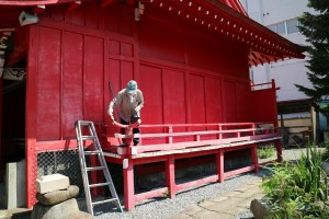 金生稲荷神社　塗装補修奉仕